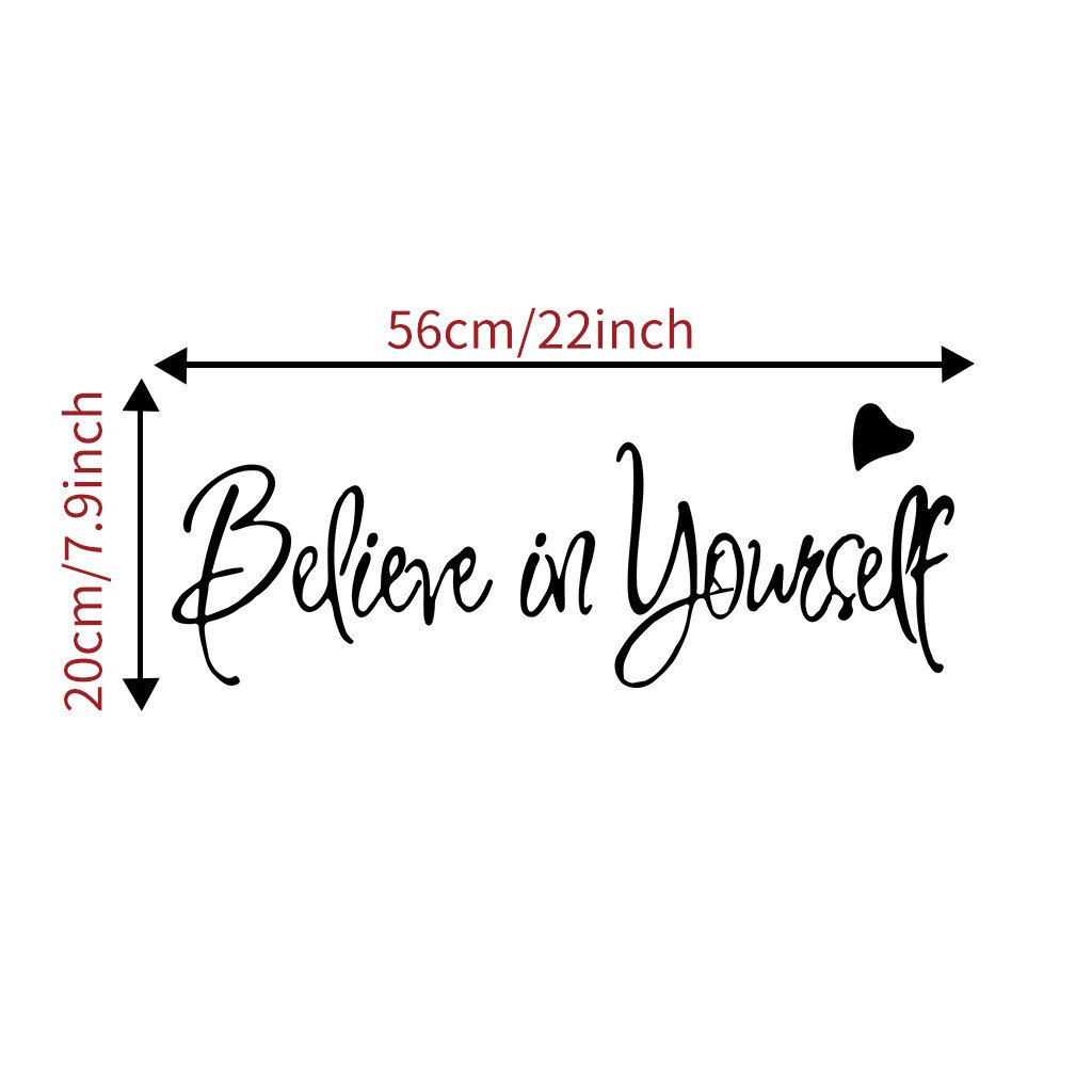 Wall Decals Believe In Yourself Letter Wall Stickers Inspirational For Home Decor Decorative Removable