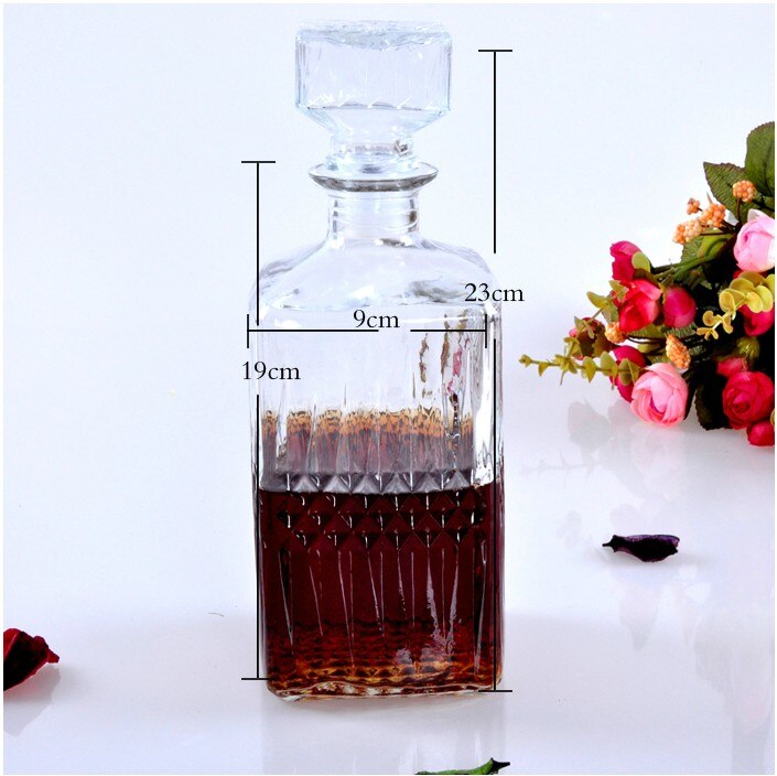 1PC Diamond 800ml Glass Wine Bottle Wine Water Jug Whiskey Bottle Wine Decanter Dispenser Liquor Shaker JR 1088