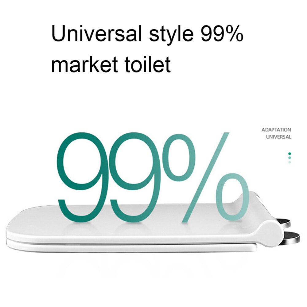 Toilet Close Heavy Duty Elongated Multifunction Round Bathroom Mute Easy To Install White Silent Slow Down Compression Seat