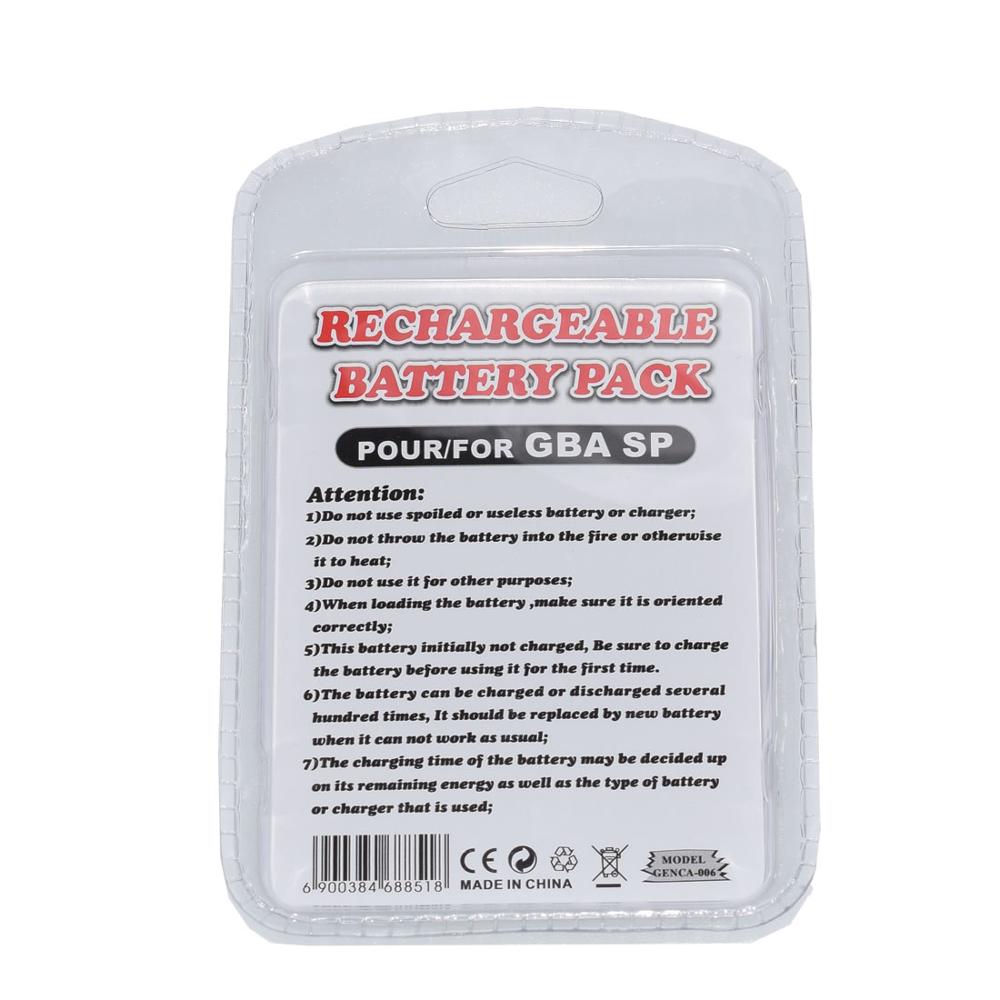 Batería recargable para Nintendo Game Boy Advance SP Systems + destornillador