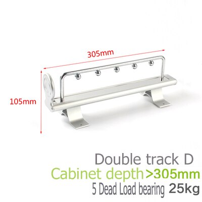 Top Mounted Sliding Pull Out Pull-out Closet Wardrobe Cloth Hanger Rack 25/30/35/40/45/50CM Heavy Duty Retractable Closet: Silver 305mm