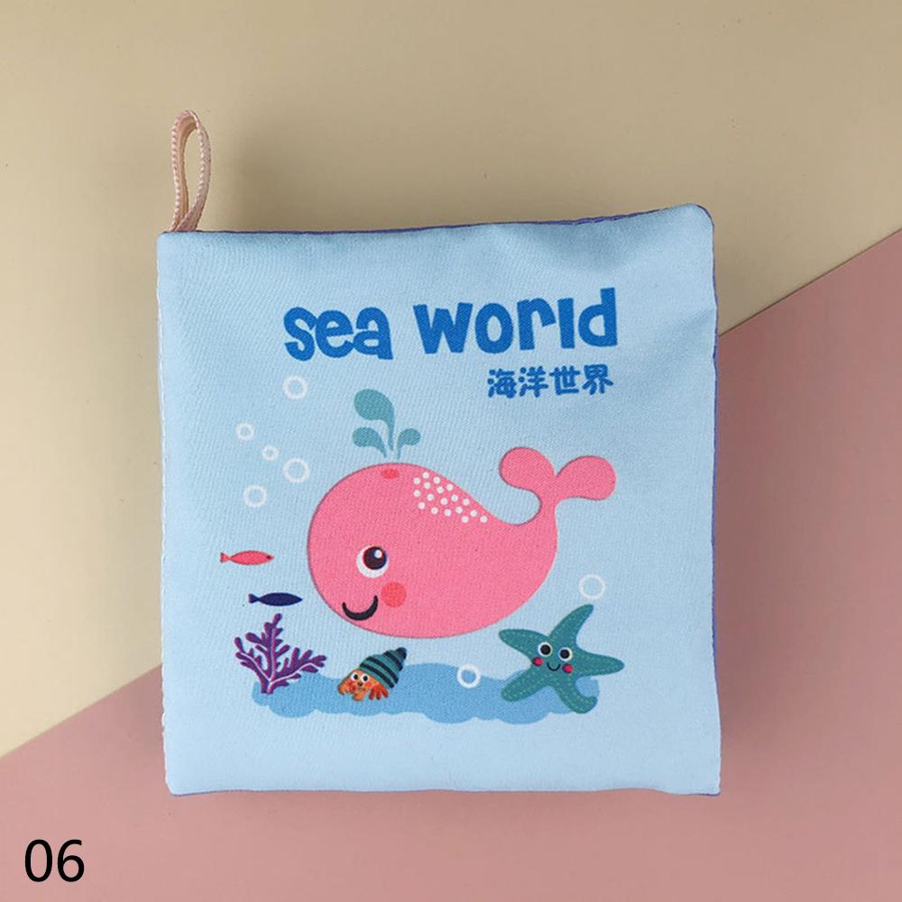 Infant Book Baby Fruit Animal Tails Rustle Book Early Development Cloth Book Inspire Brains Early Education Activity Books Toys: Sea World