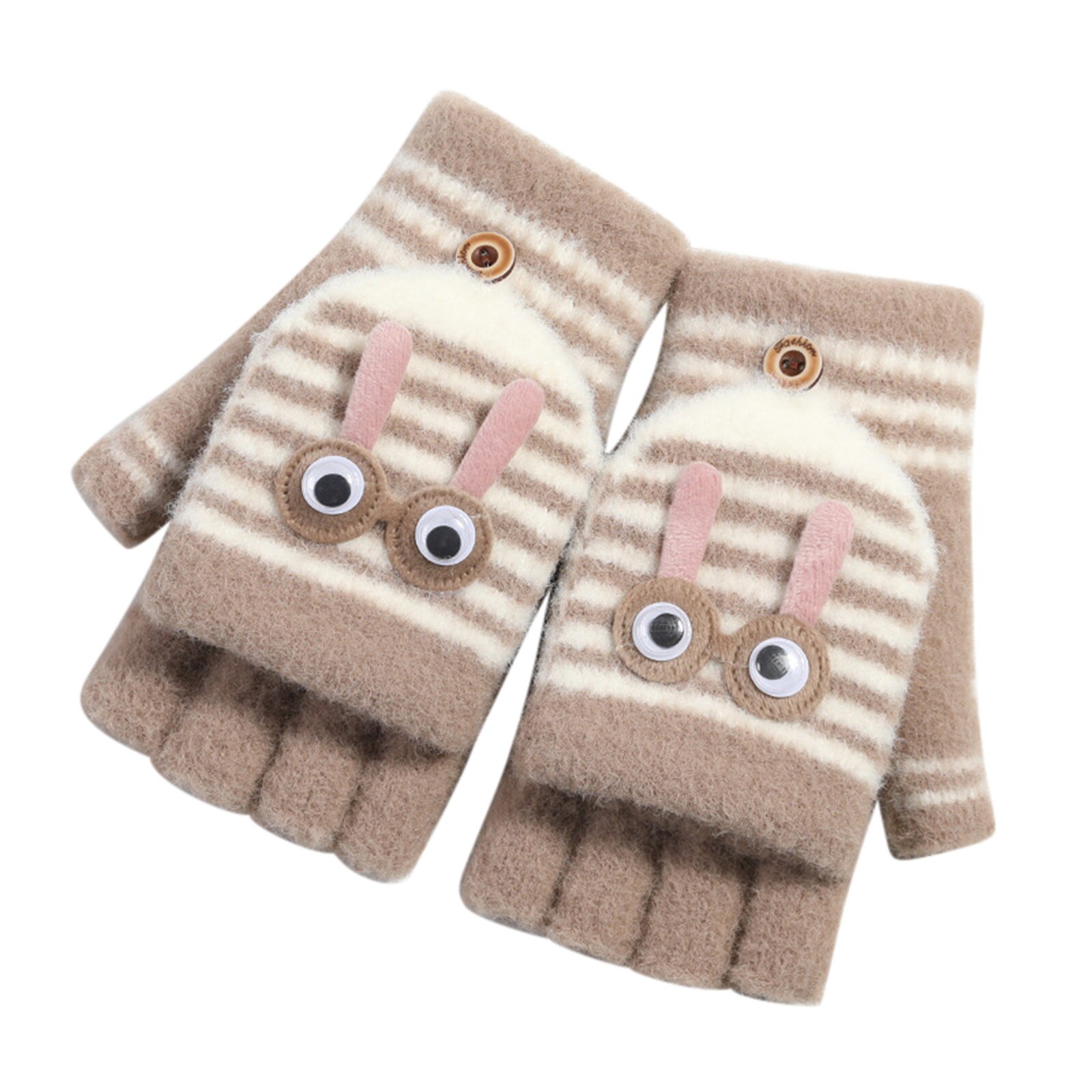 #30 freundlicher Nette Handschuhe Weiche Cabrio kippen oben Handschuhe freundlicher Baby Winter warm stricken Halbhand Fäustling Gants Hiver Gießen enfants: D