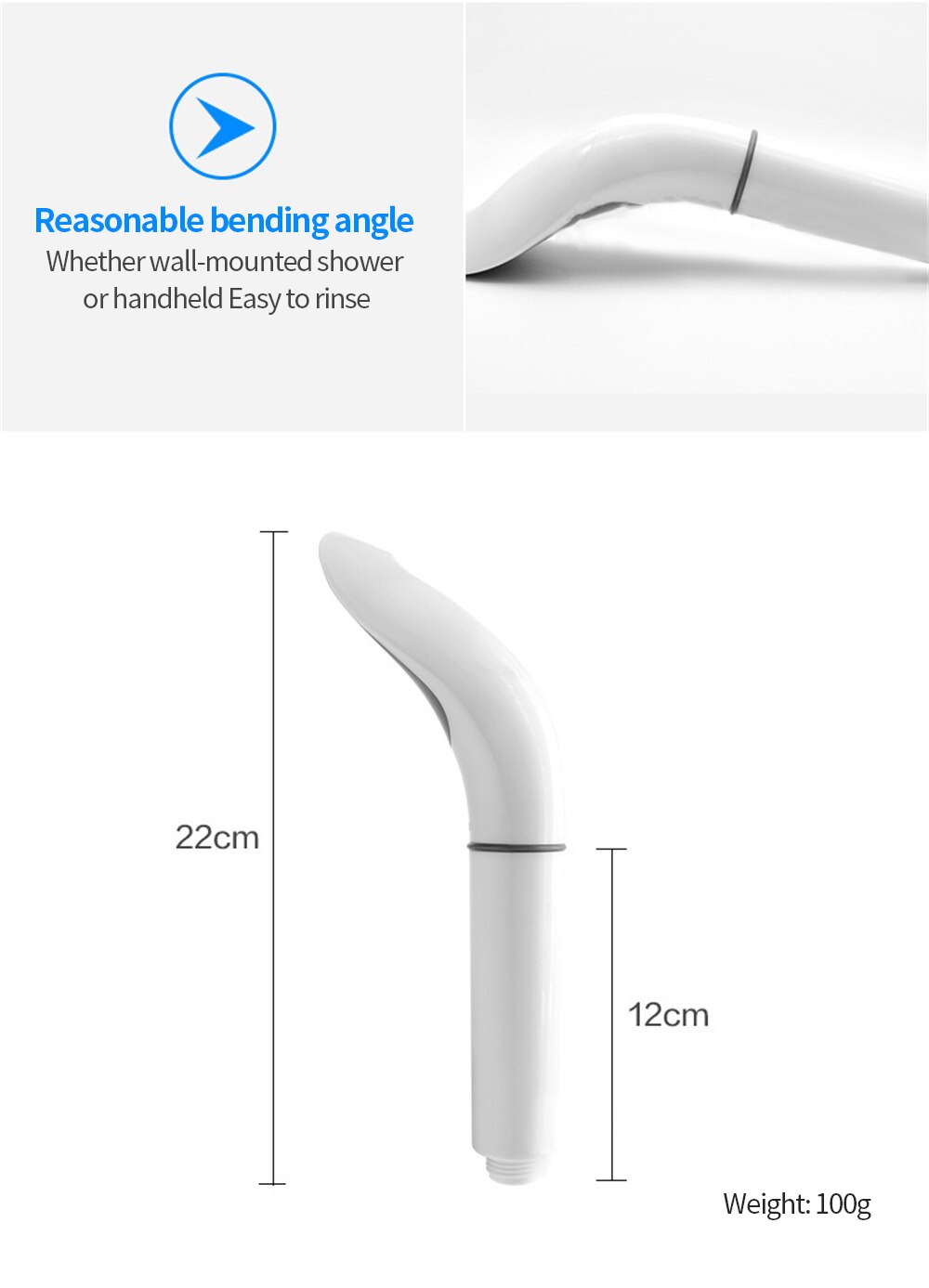 Handdouche Met Druk Functie, Hoge Druk Douchekop, Waterbesparing En Comfortabel, Gloednieuw , wit