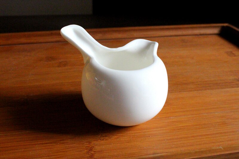 Keramische zuiver wit enkele handvat mond melk tank melk melk lepel fair glas suiker kleine melk cup koffie metgezel lo926210