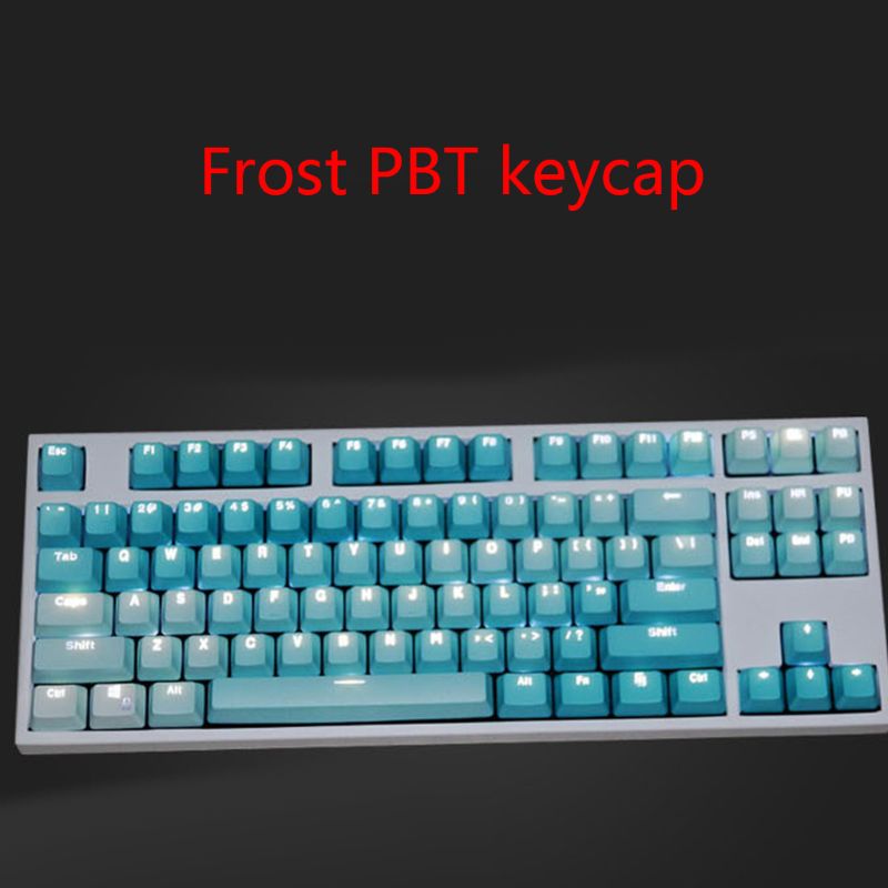 PBT Keycaps 87 104 108 Transparent Lettering Keys Double Shot Injection Backli Key Cap for Mechanical Keyboard 1 Set Replaceable