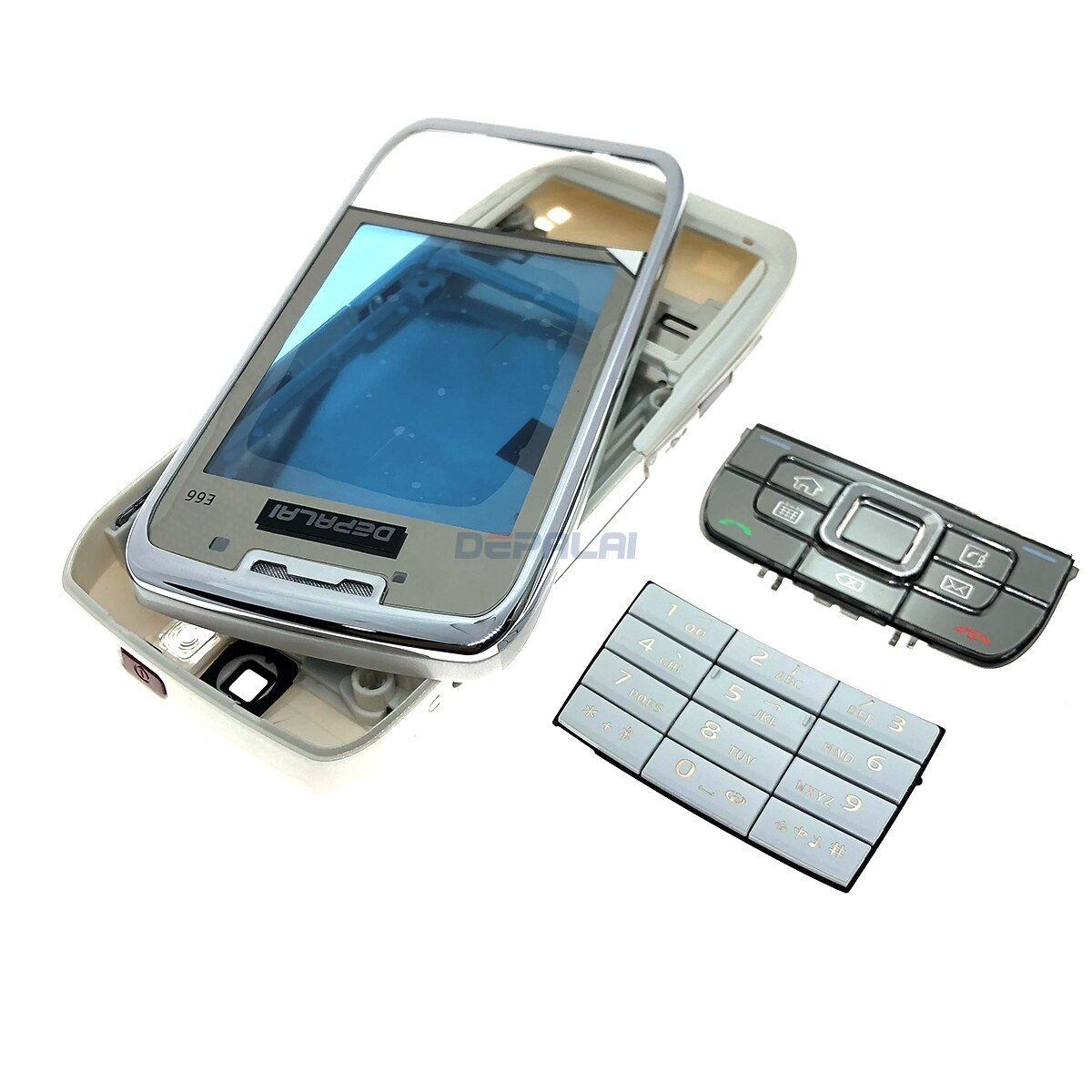 Complete front cover E66 keyboard for Nokia E66 battery back cover housing+Keypad