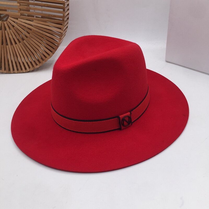 Kapelusz dla mężczyzn i kobiet nowy czerwony kapelusz Pan wełniany kapelusz dzwon modne kapelusze