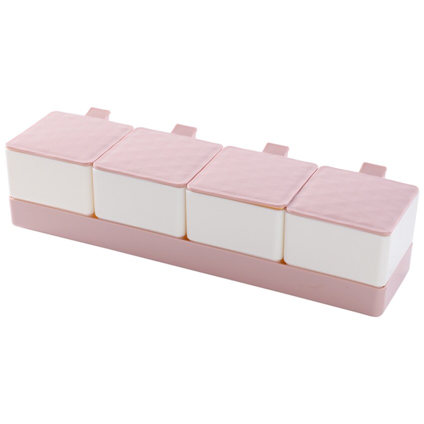 Plastic Seasoning Jar Set Kitchen Condiment Box Cruet Salt Pepper Seasoning Box Condiment Bottle with Lid Salt Pepper Containers