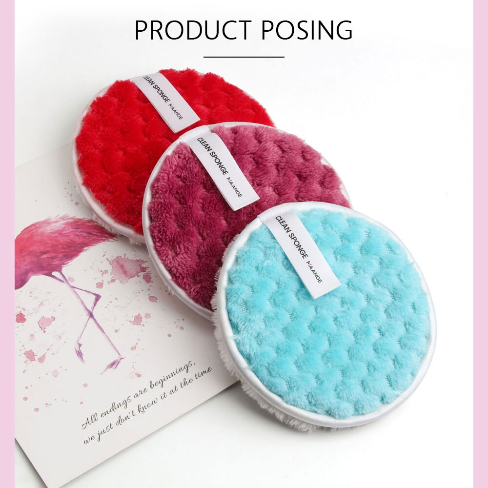 1Pc Reusable Makeup Removal Pad Soft Double-sided Sponge Cleansing Cleaner Puff Cosmetic Remover Face Washing Tools