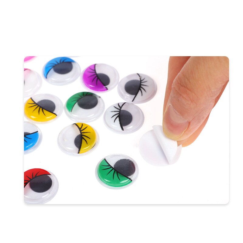 movable self-adhesive eyes hand DIY with eyelash beads attached black white eye clay accessories kid hand material BS93