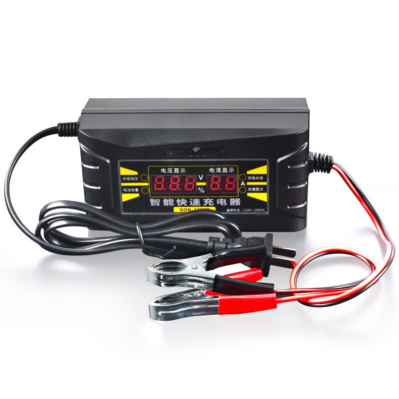 Car Battery Charger 12V 6A 10A Car Moto Full Automatic Smart Power Charging For Wet Dry Lead Acid Digital LCD Display EU US Plug