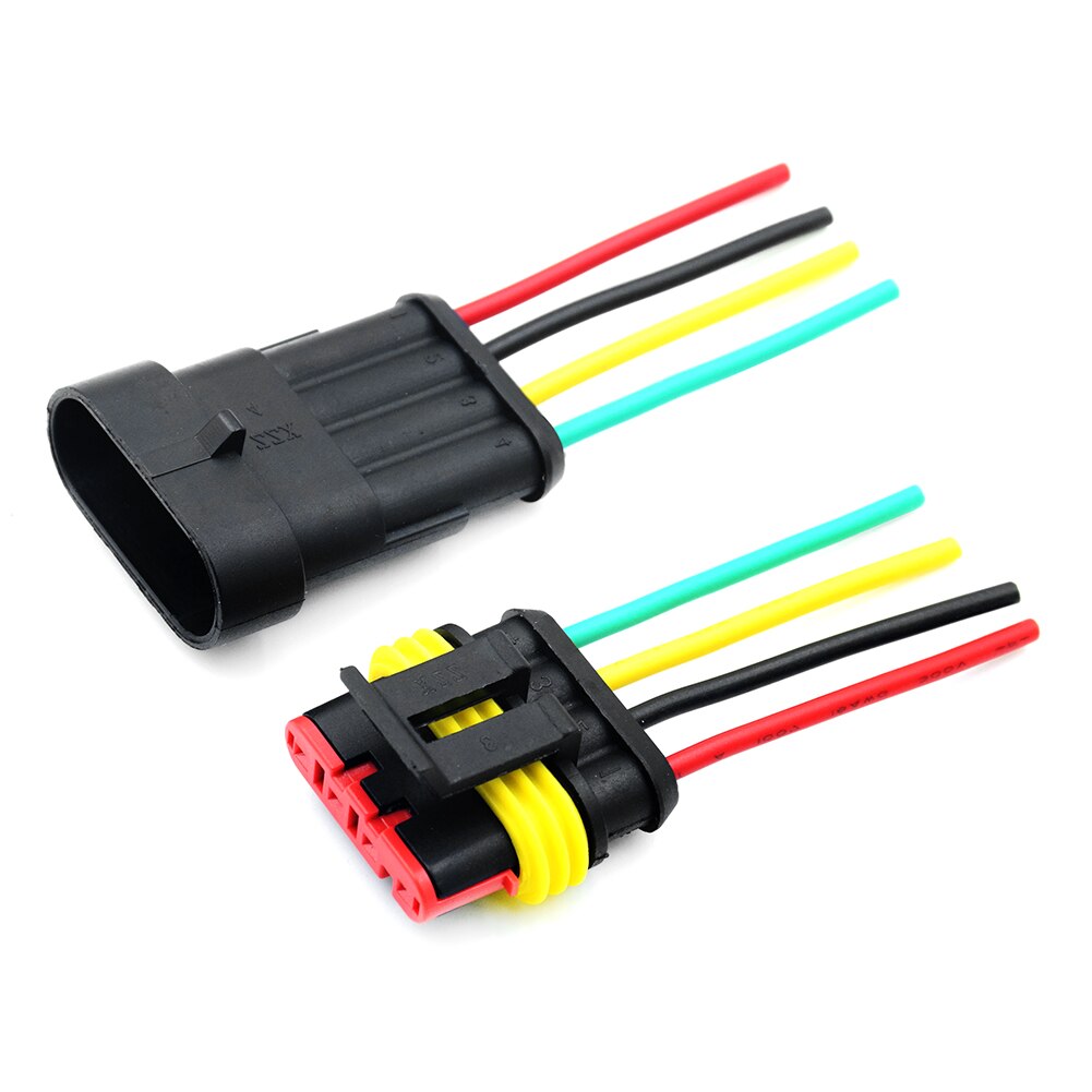 1/2/3/4/5/6 Pin Way Car Waterproof Electrical Auto Connector Male Female Connector Plug Wire 18 AWG harness for Car Motorcycle: 4 pin / 1pc