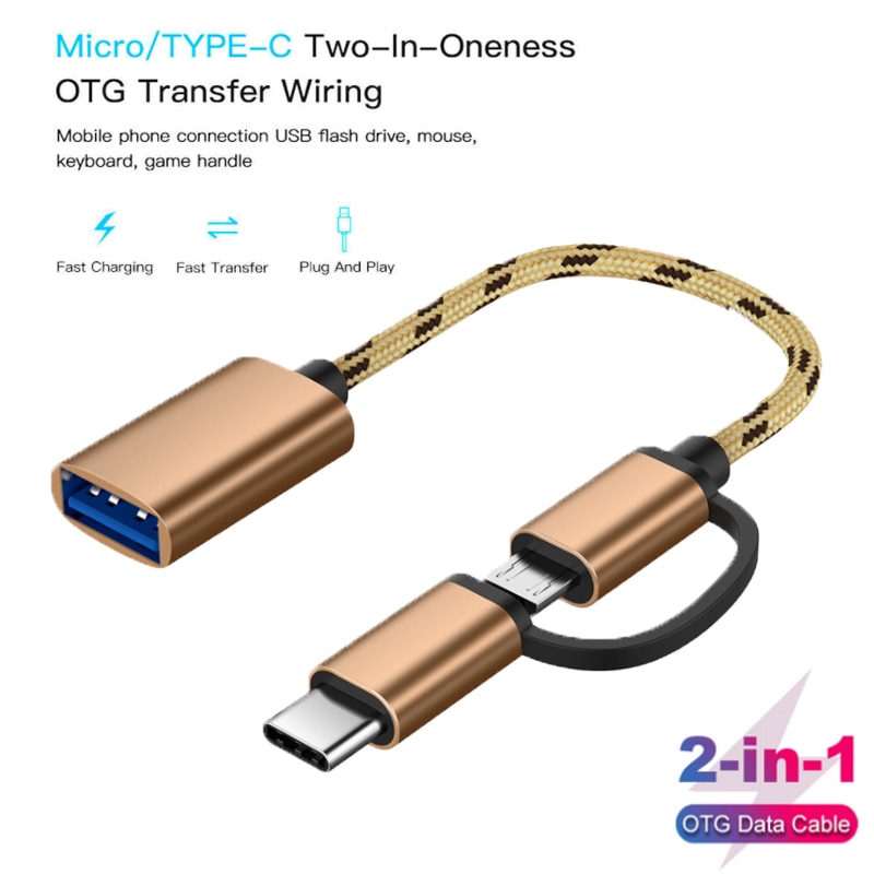 2 In 1 USB 3.0 OTG Adapter Cable Type-C Micro USB To USB 3.0 Interface Converter For Cellphone Charging Cable Line