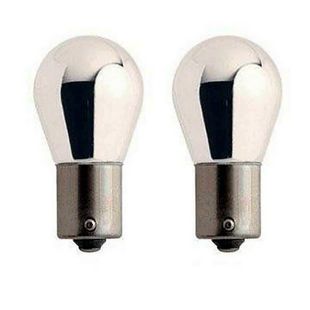 2X Car Indicator Light Turn Signal Chrome Plated Amber Bulbs 581 BAU15S P21W P21W: Default Title