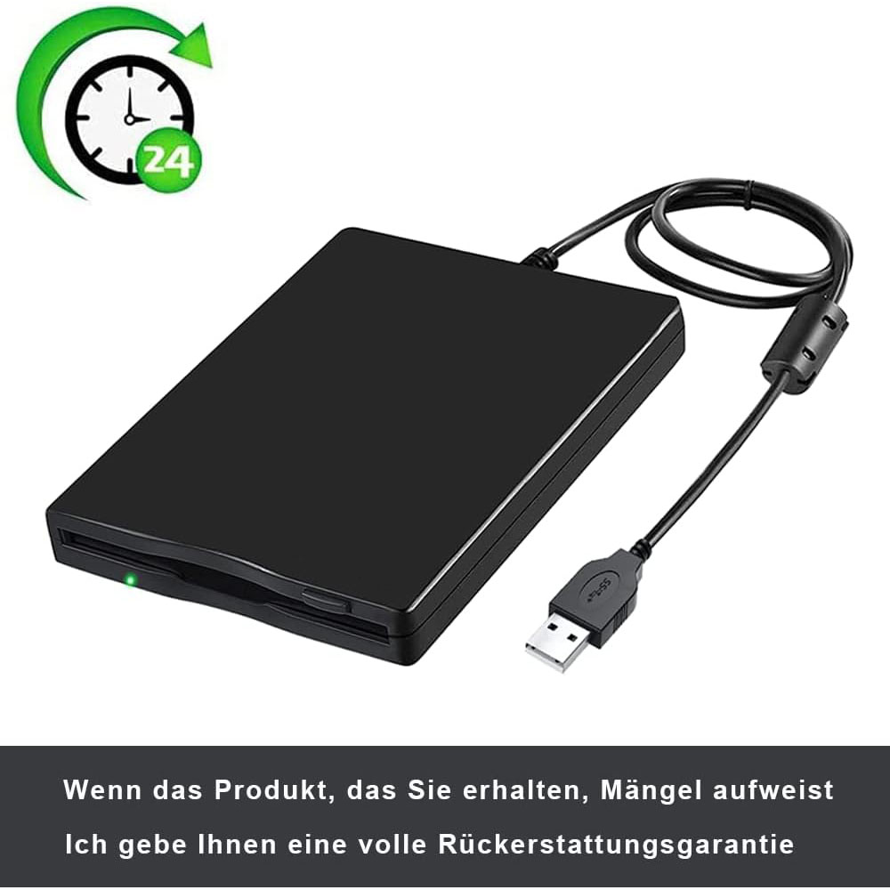 Lecteur de disquette USB portable, lecteur de disquette Fesse pour Mac, Windows 10, 7, 8, XP, Vista PC, ordinateur portable, ordinateur de bureau, 3.5 ", 1.44 Mo