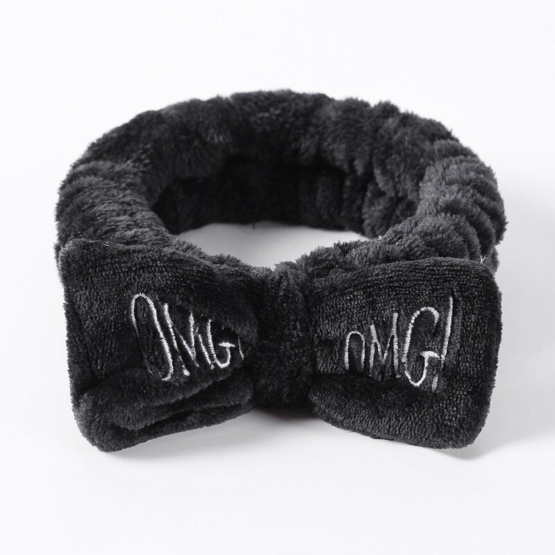 Letter OMG Coral Fleece Soft Bow Headbands for women Girls Cute Hair Holder Hairbands Hair Bands Headwear Hair Accessories: TSZ0389