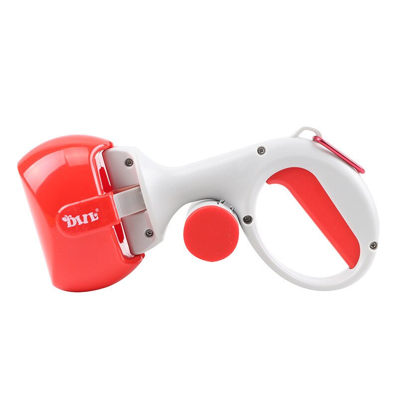 Scoop pour animaux de compagnie Portable 2 en 1 2 en 1 pour chiens, pince à déchets avec sac à merde, outils de nettoyage en extérieur pour chiens et chats, accessoires pour animaux de compagnie,: Rouge