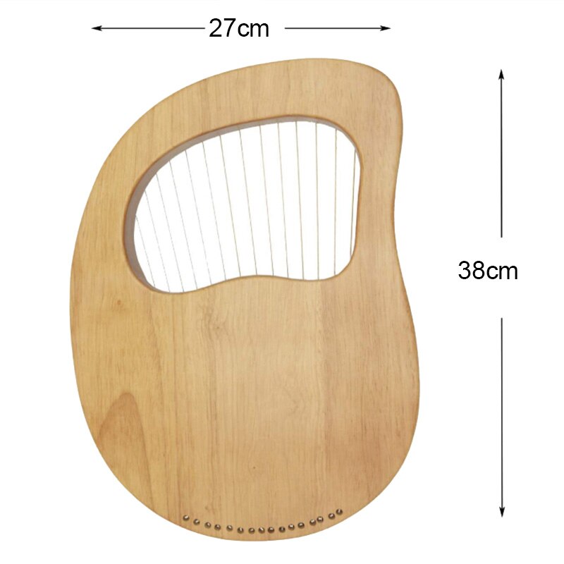 Lyreharpe , 16- strenget træ krop træfiner top streng instrument kropsinstrument med stemmenøgle og bæretaske