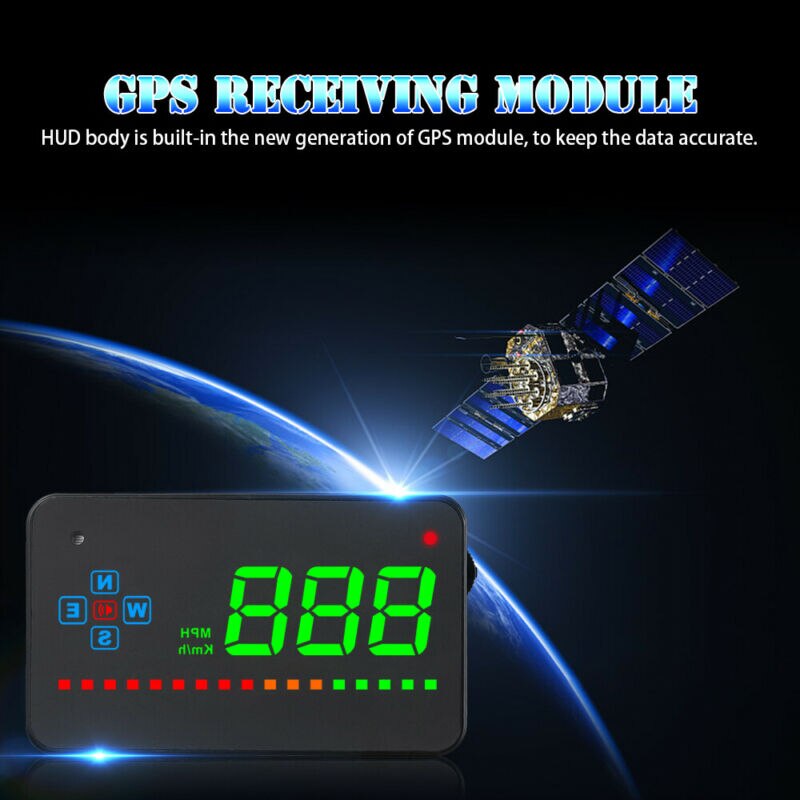 Digital GPS Speedometer HUD MPH / KM/h Overspeed Warning For Car Motorcycles