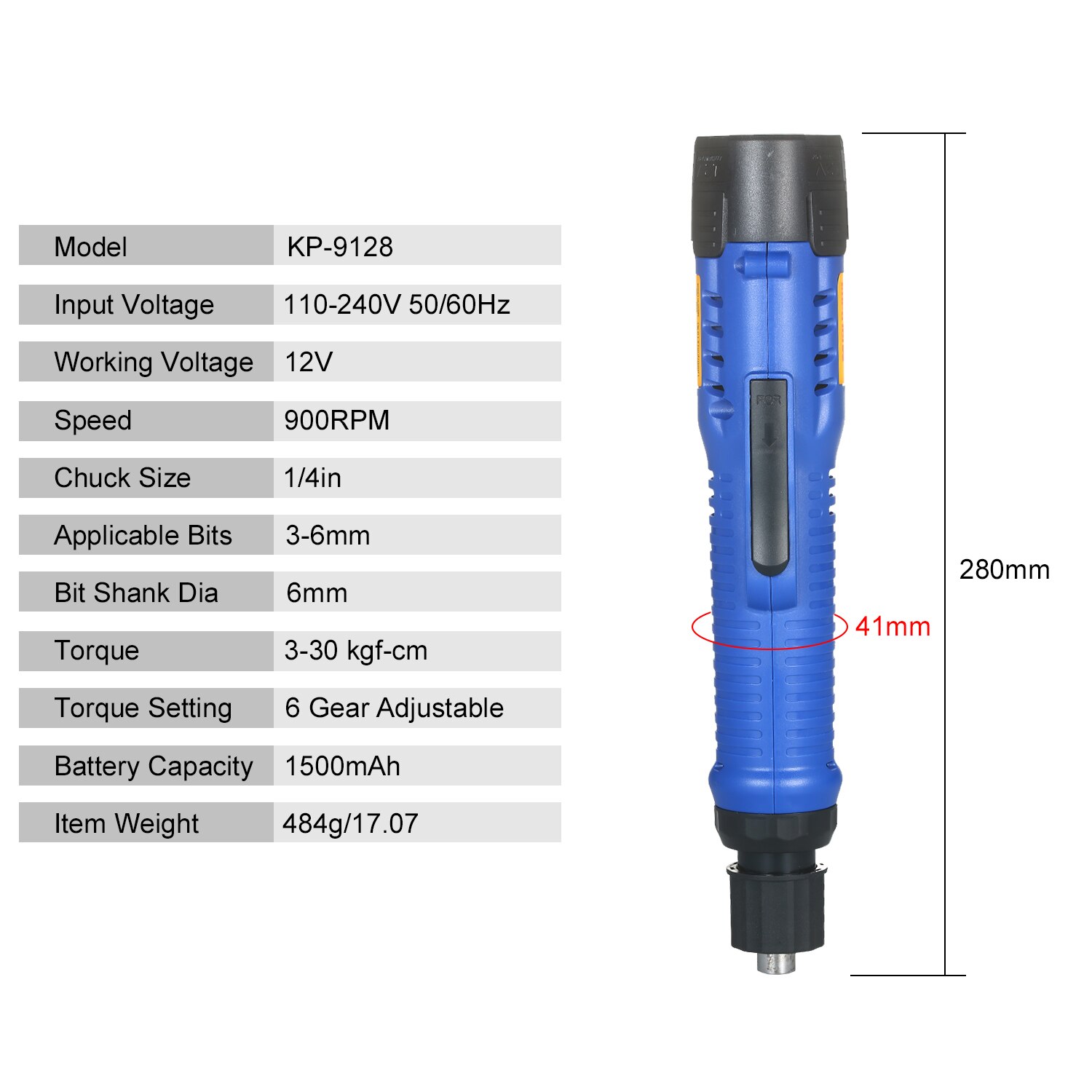Electric Screwdriver Rechargeable 1500mAh 12V Cordless Mini Power Tool Adjustable Torques Cordless Rechargeable Screwdriver Tool