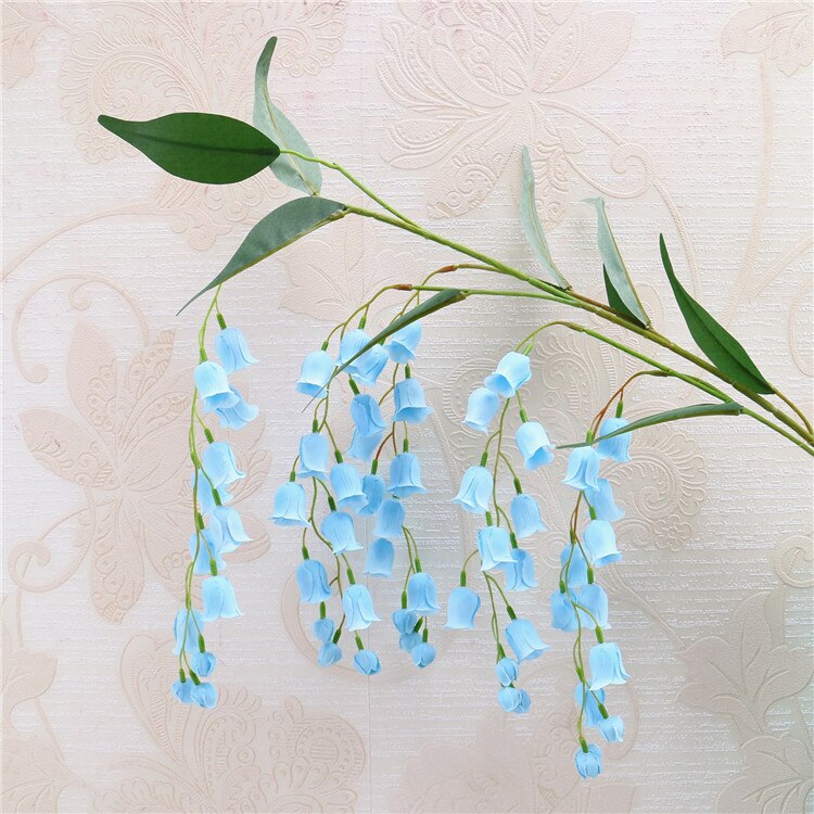 Konstgjord blomma klockblomma campanula bröllop mjuk dekoration diy klocka blomma hem hotell bröllop dekoration siden blomma: Blå