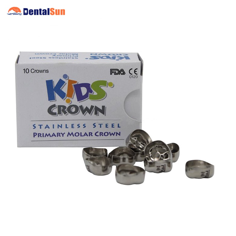 Koreaanse Originele Rvs Baby Crown Refill Pakket/Dental Kids Crown 10 Stuks Dezelfde Grootte In Een Doos