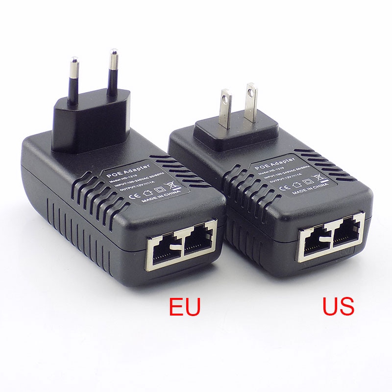 12V 1A Poe Injector Stekker Poe Schakelaar Voeding Adapter Draadloze Ethernet Adapter Voor Ip Camera Cctv Ons/Eu Plug W17
