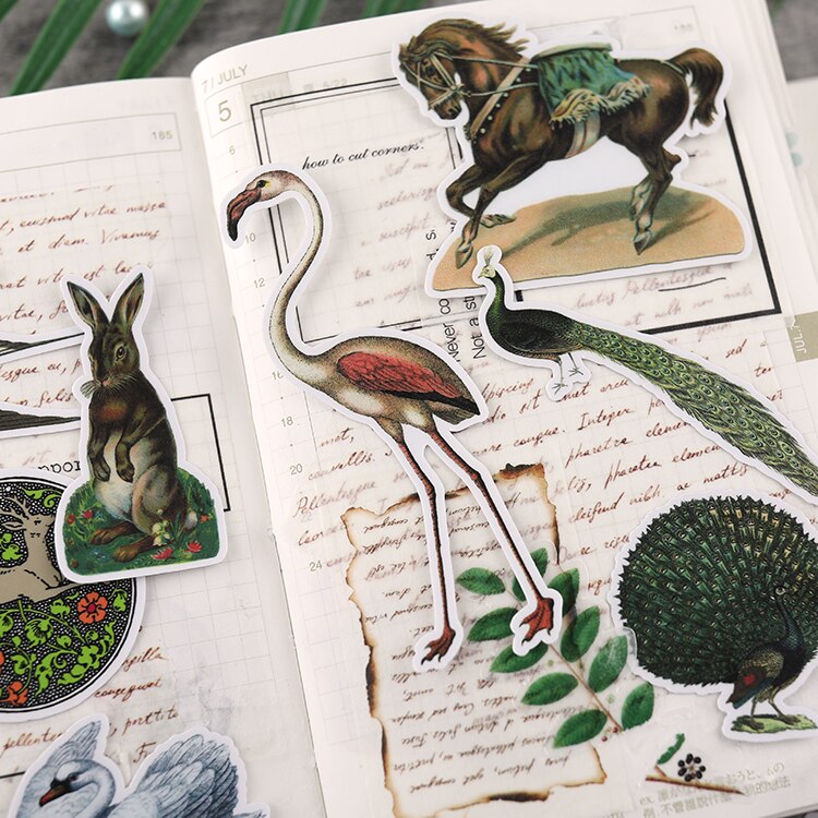 26PCS wild animals Paper Stickers Crafts And Scrapbooking stickers book Decorative sticker DIY Stationery
