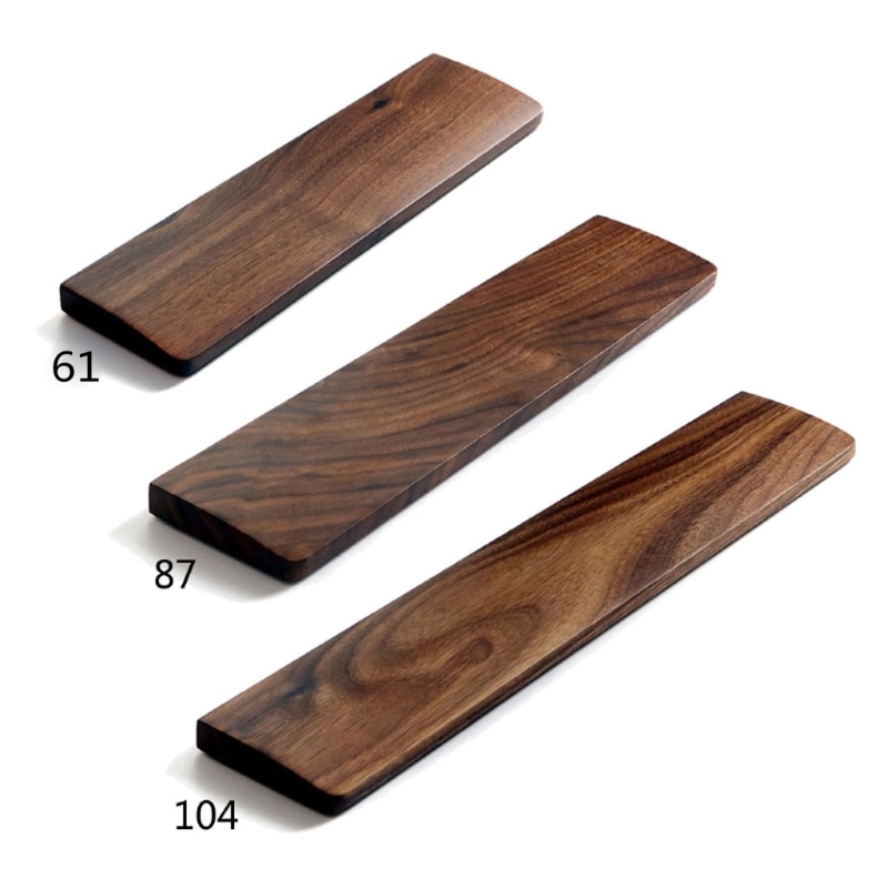 Walnut Wood Mechanical Keyboard Wrist Rest - Ergonomic Pad for 61, 87, 104 Keys