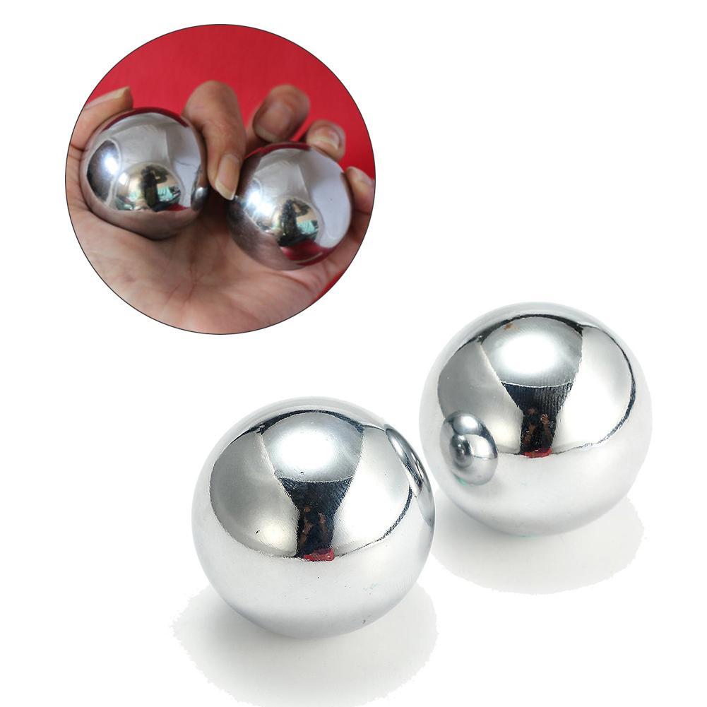 Chinese Chromium-Plated Silver Brocade Balls Iron Fitness Handball Middle-Aged Sensory Exercise Ball Turn Message Medicine Balls