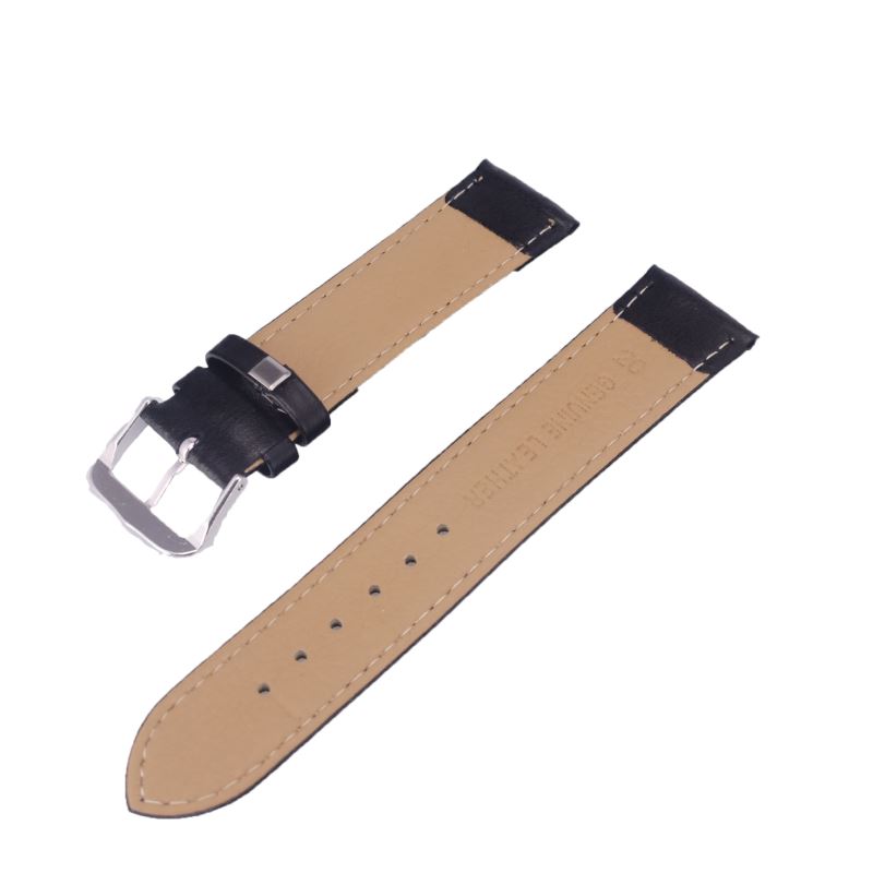 Men Women Black Watch Bands 12mm,14mm,16mm,18mm,20mm,22mm 24mm Soft Sweatband Leather Watch Strap Steel Buckle Wrist Bands
