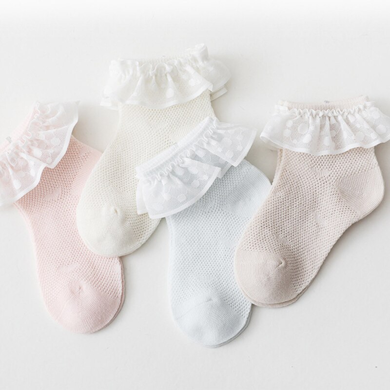 Spitze Rüsche Neugeborenen Baby Socken Weiche Sommer Gittergewebe Atmungsaktive Baby Mädchen Socken Kleinkind Kleinkind Anti-Unterhose kurz Socke Sokken