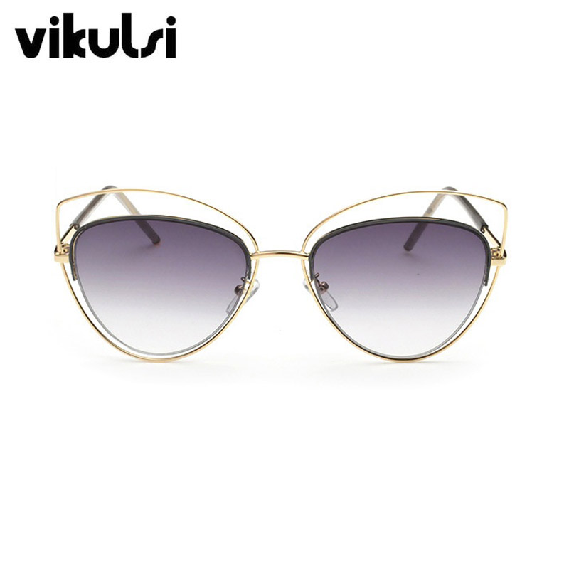 gafas de sol de espejo rosa de gran tamaño ojo de gato Vintage mujeres gafas de sol de mujer gafas de sol de señora al por mayor: A886 gradient grey
