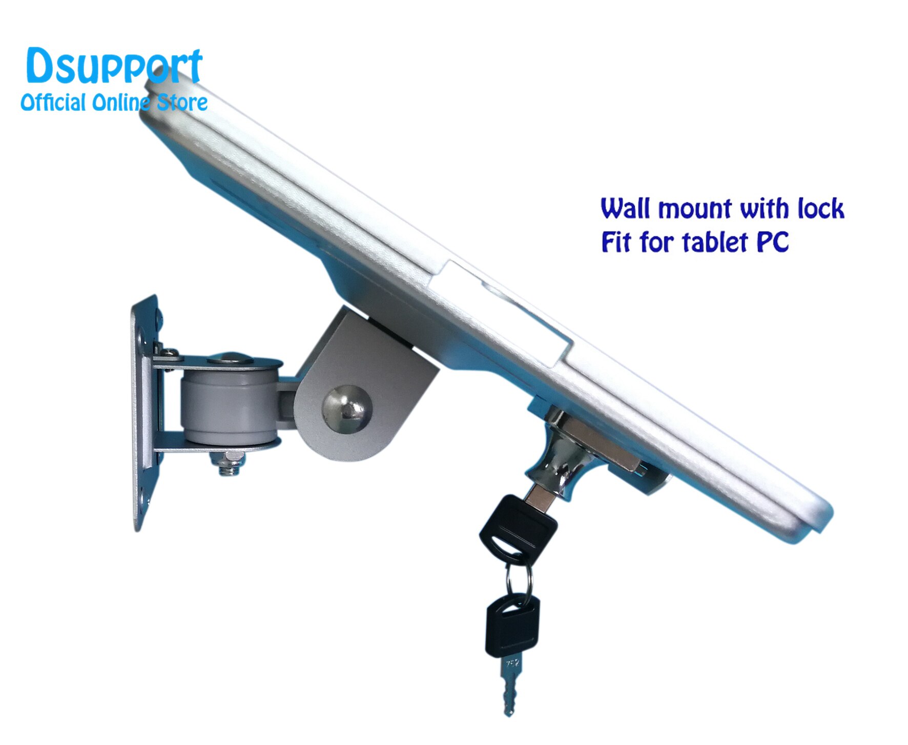 Support mural antivol pour iPad 10.2 pouces 7e /8e , support de verrouillage pour tablette pc, angle de mouvement complet