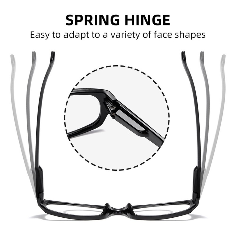 Gafas de lectura clásicas para hombre y mujer, lentes de lectura con montura negra para presbicia, de primavera, + 1,0 + 1,5 + 2,0 + 2,5 A + 4,0 Unisex