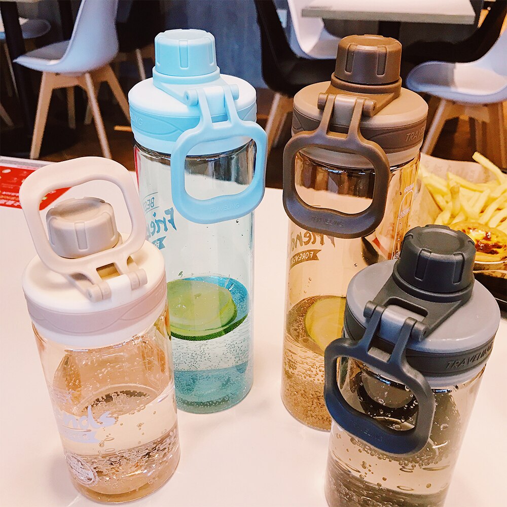 Kalebass sport utomhus gym flaska 430 650ml protein shaker plast ridning läckage säkra tätning vattenflaskor