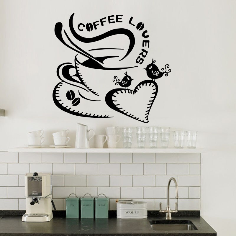 Autocollants de café en vinyle, citation d'art Mural, décoration de Restaurant, de cuisine, de boutique, autocollants muraux amovibles, décor de maison: 13