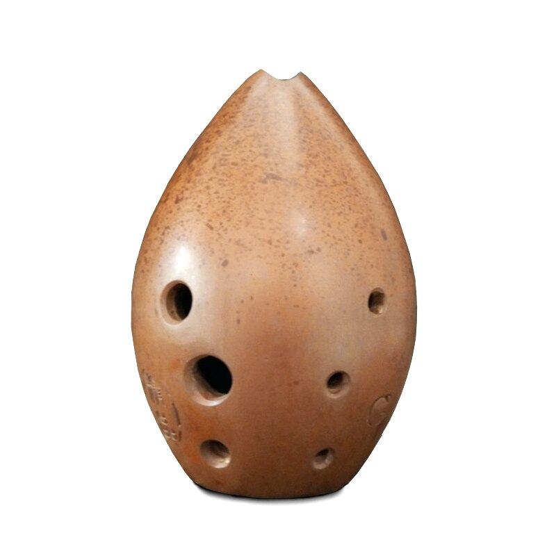 Hand polished Fired Ceramic Xun 8 Holes Ocarina Antique Clay Xun Musical Instrument For Children Beginner: Brown G key