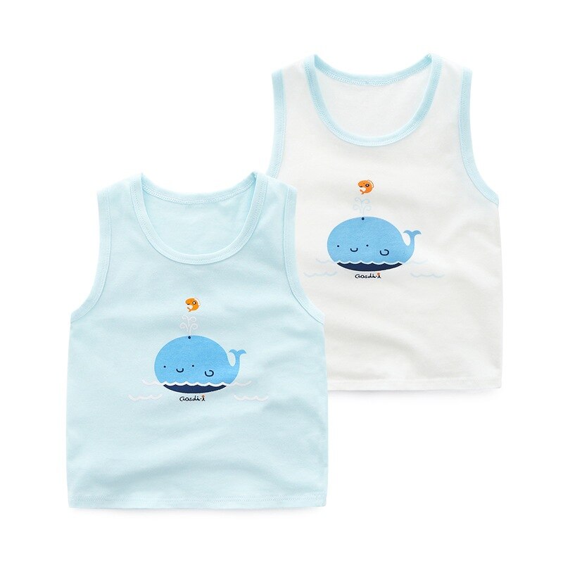 3 stk/parti gutter tank top baby bomull vest for gutter jenter tegneserie trykt ermeløse tank topper bomull undertøy barne vest klær