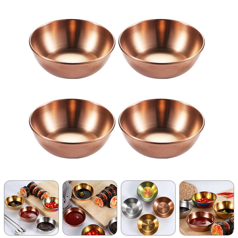 4pcs Appetizer Serving Tray Simple Sauce Dishes Miniature Spice Dish Plate