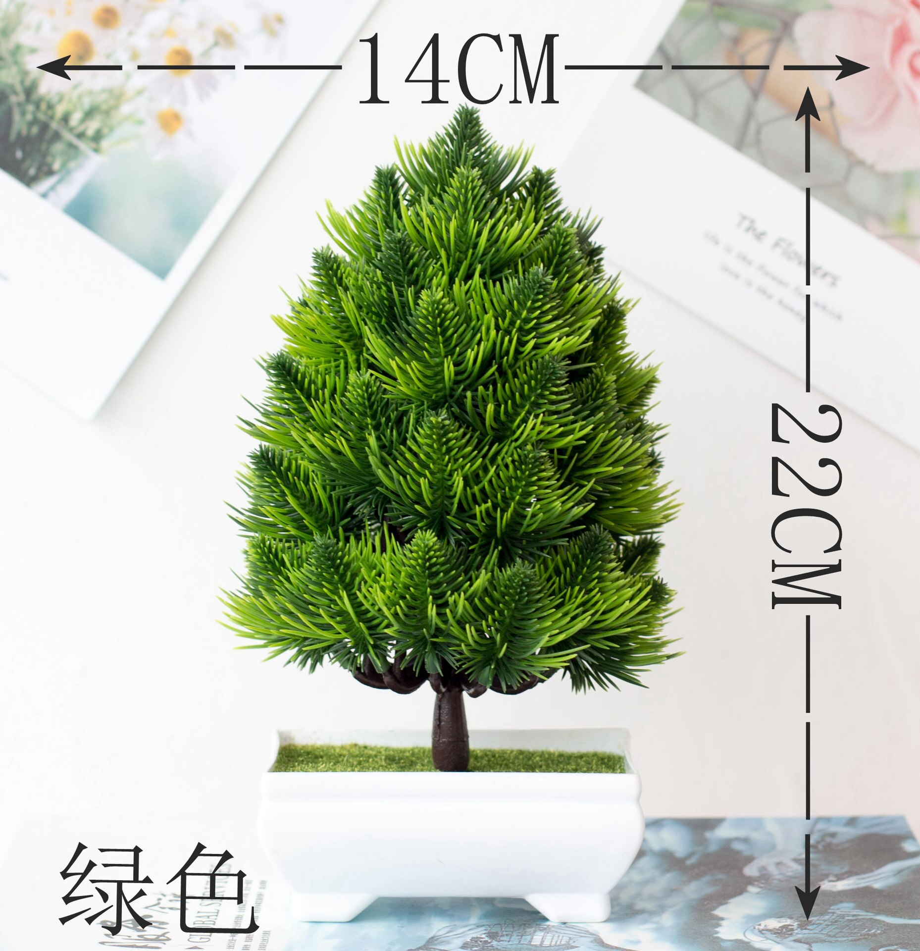 39Styles Small Medium Large Green Artificial Plants Bonsai Plastic Grass Ball Pine Tree Potted Bonsai Christmas Home Party Decor: Christmas Tree