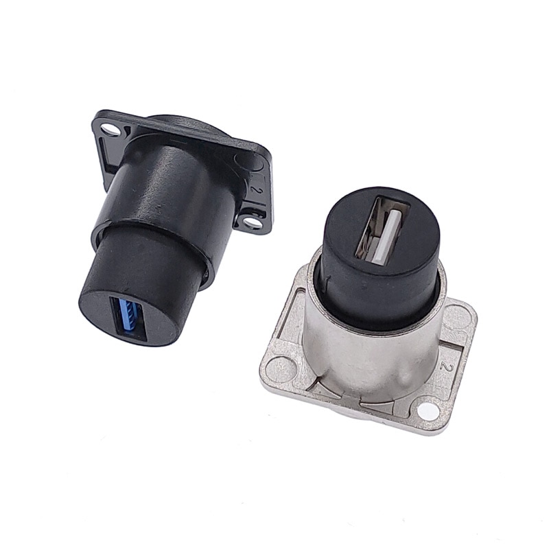 Metall usb 2.0 3.0 d type kvinnelig til kvinnelig kontakt panelmontering usb-kontakt