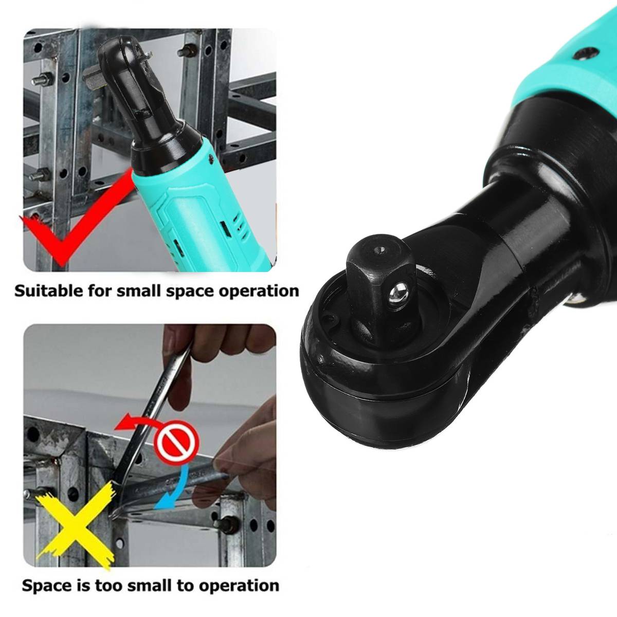 12V/18V Impact Wrench Cordless Rechargeable Electric Wrench 3/8 Inch Right Angle Ratchet Wrenches Impact Driver Power Tools