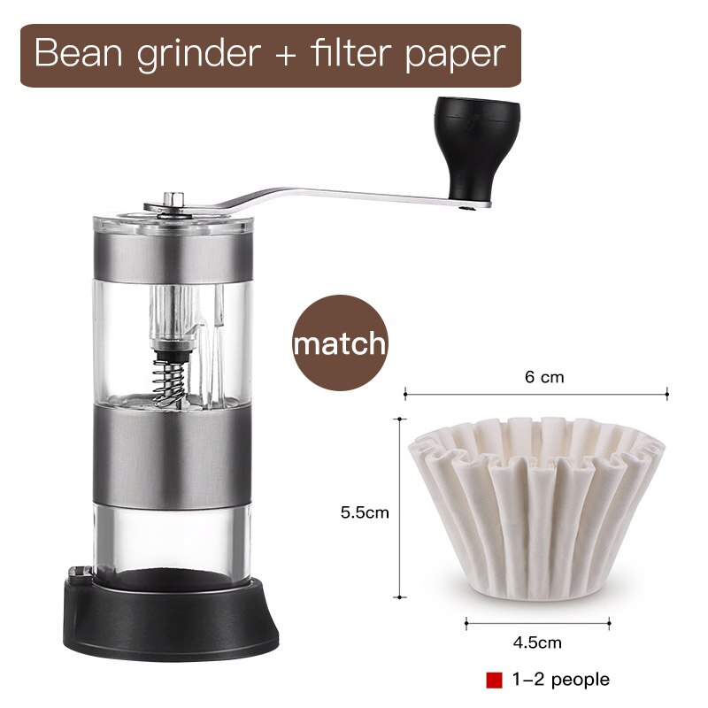 Oneisall Hand Grinder Small Mini Coffee Bean Grinder Manual Grinder Integrated Household Hand Grinder Coffee Machine: Dark Khaki
