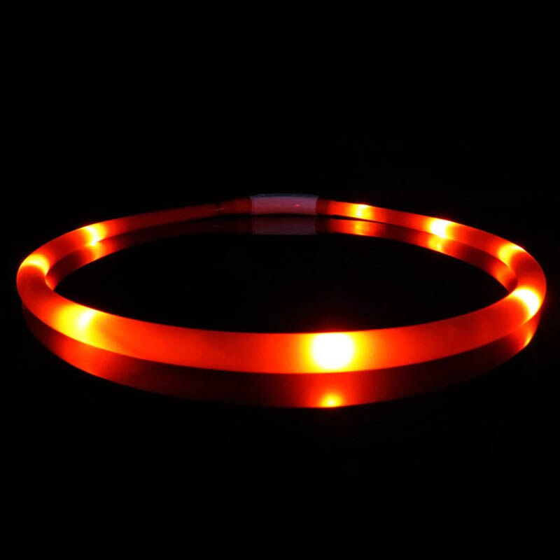 70 Cm Usb Siliconen Huisdieren Levert Led Pet Hond Lichtgevende Halsband Verstelbare Verlichting Glow Honden Leash Nacht Veiligheid Harnas Halsbanden