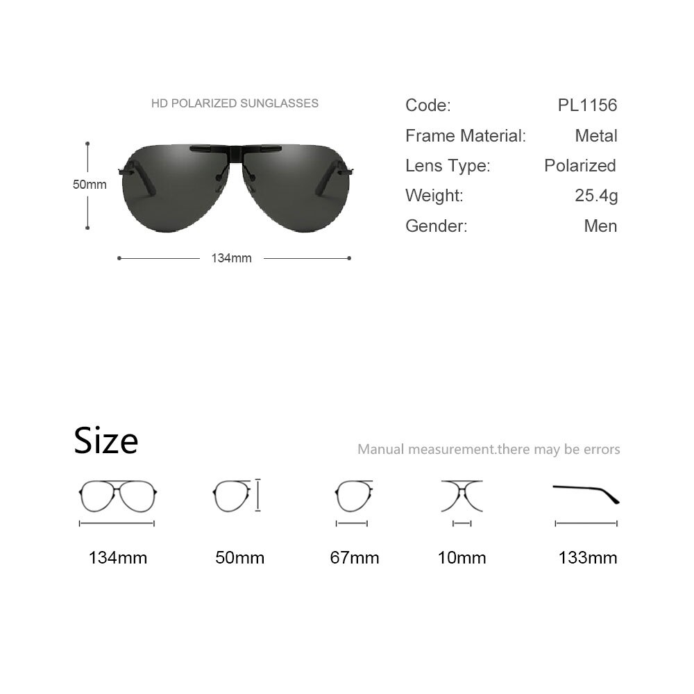 neue Faltbare Polarisierte Sonnenbrille Männer Farbe Film Randlose Brillen Pilot Fahren Brille Klapp Brillen PL1156
