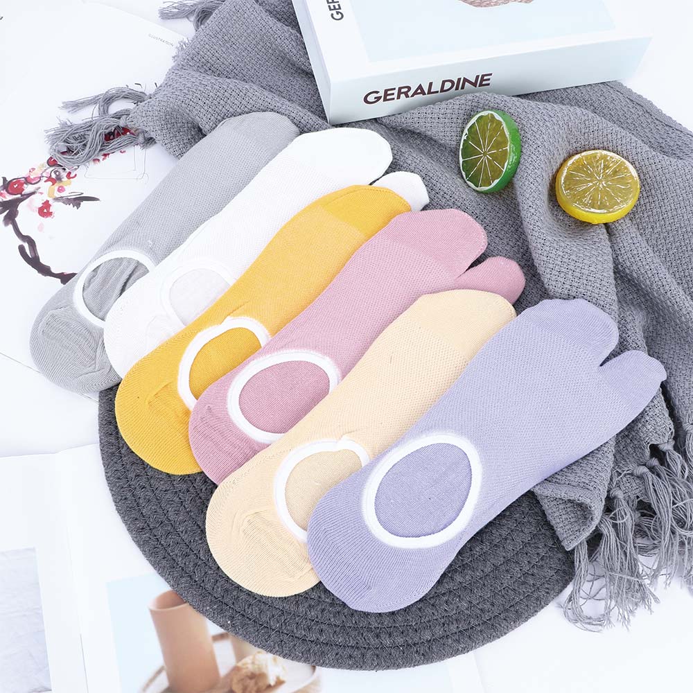 1 paar Lente Teen-splitting twee tenen Sokken Katoen Japanse Boot Sokken Vrouwen Print Twee Vinger Sokken Warmer grappige Sokken