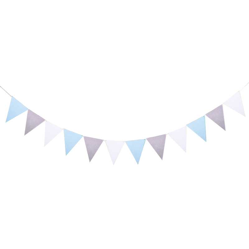 12 flaggor 2.5 meter födelsedagsbunting banderoller vimpel baby shower bröllopsgirland non-woven flaggor för fest heminredning rekvisita: B11