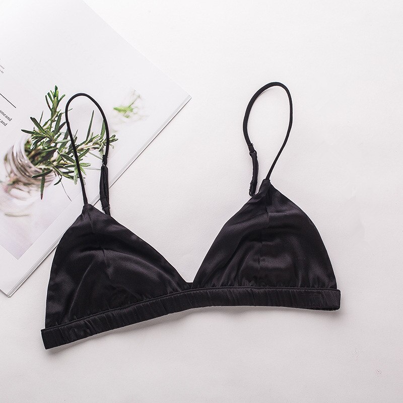 Birdsky, 1PC summer Women silk bra top small thin breast bras wire rimless no padded, 88% natural mulberry silk, 4 colors. OR-78